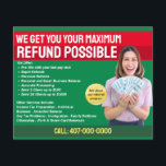 Tax Preparation (Preparer) Refund Flyer<br><div class="desc">These professional attention grabbing customisable tax preparation refund flyer templates are great for the small tax preparation/accountant business.</div>