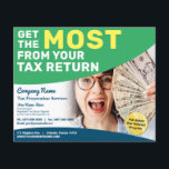 Tax Preparation (Preparer) Refund Flyer<br><div class="desc">These professional attention grabbing customisable tax preparation refund flyer templates are great for the small tax preparation/accountant business.</div>