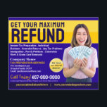Tax Preparation (Preparer) Refund Flyer<br><div class="desc">These professional attention grabbing customisable tax preparation refund flyer templates are great for the small tax preparation/accountant business.</div>