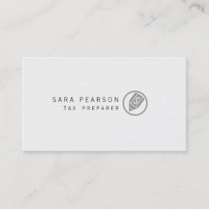 Tax Preparer Elegant Dollar Pen Icon Finance Business Card