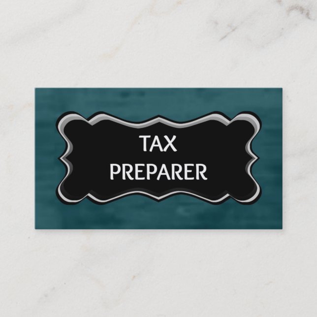 Tax Preparer Elegant Name Plate Business Card (Front)