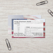 Tax Preparer Federal Tax Form Business Card