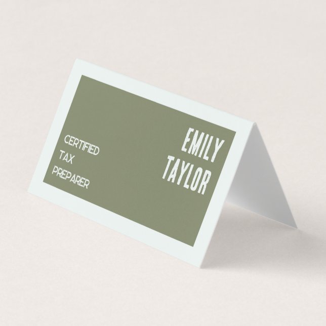 Tax Preparer QR Folded Business Card (Front)