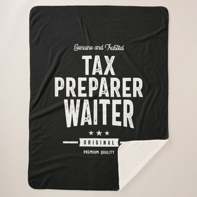 Tax Preparer Waiter Job Title Gift Sherpa Blanket (Front)