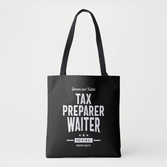 Tax Preparer Waiter Job Title Gift Tote Bag (Front)