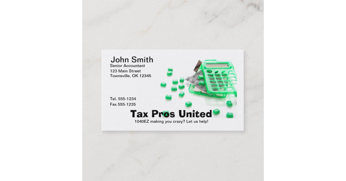 Tax Professional - Accountant - CPA Business Card | Zazzle ...