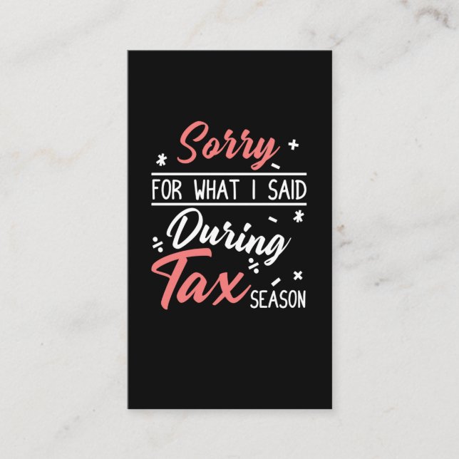 Tax Season Joke Accountant Coffee CPA Bookkeeper Business Card (Front)