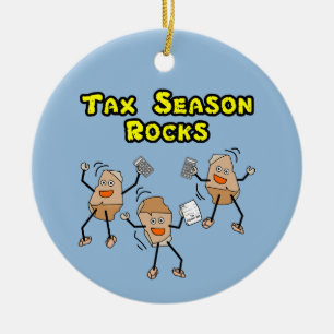 Tax Season Rocks Ceramic Ornament