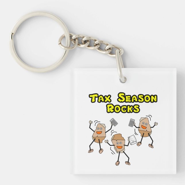 Tax Season Rocks Key Ring (Front)
