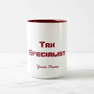 "TAX SPECIALIST" Two-Tone COFFEE MUG
