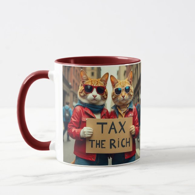 Tax The Rich Cat Mug (Left)