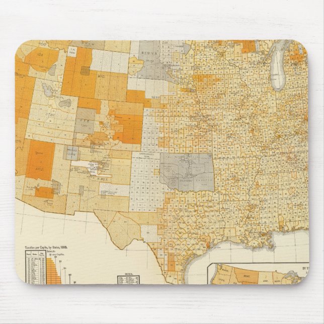 Taxation per capita, counties mouse pad (Front)