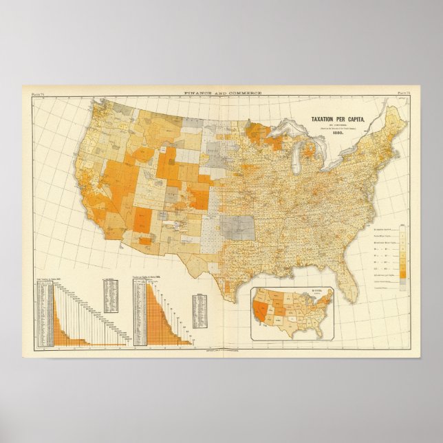 Taxation per capita, counties poster (Front)