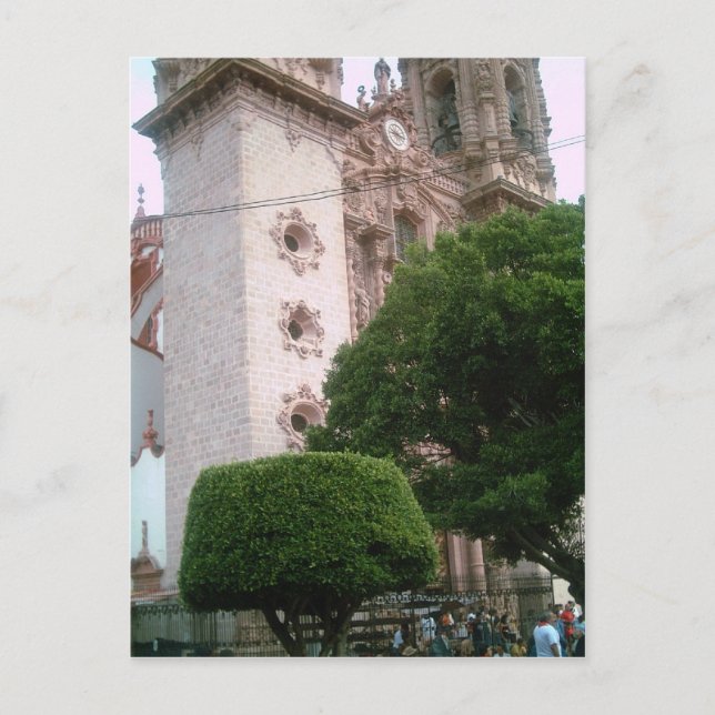 Taxco Cathedral front base from the zocalo Postcard (Front)