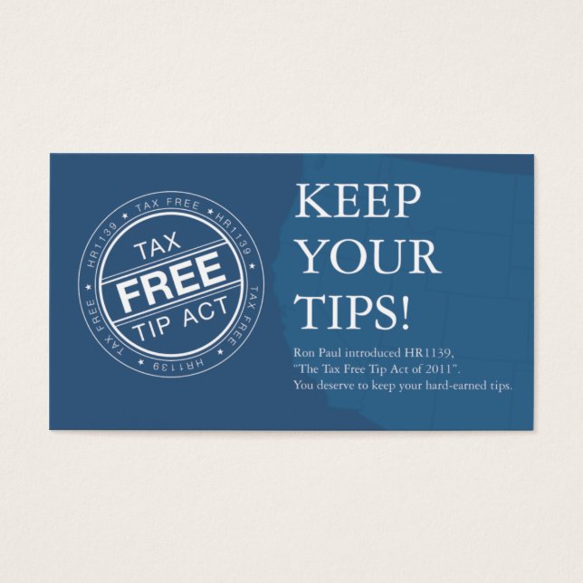 TaxFreeTipAct.com Cards (Front)