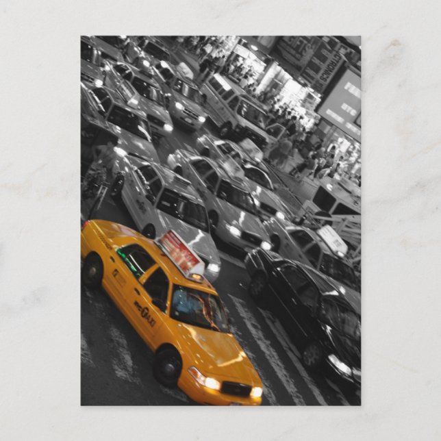 Taxi: B&W Background Postcard (Front)