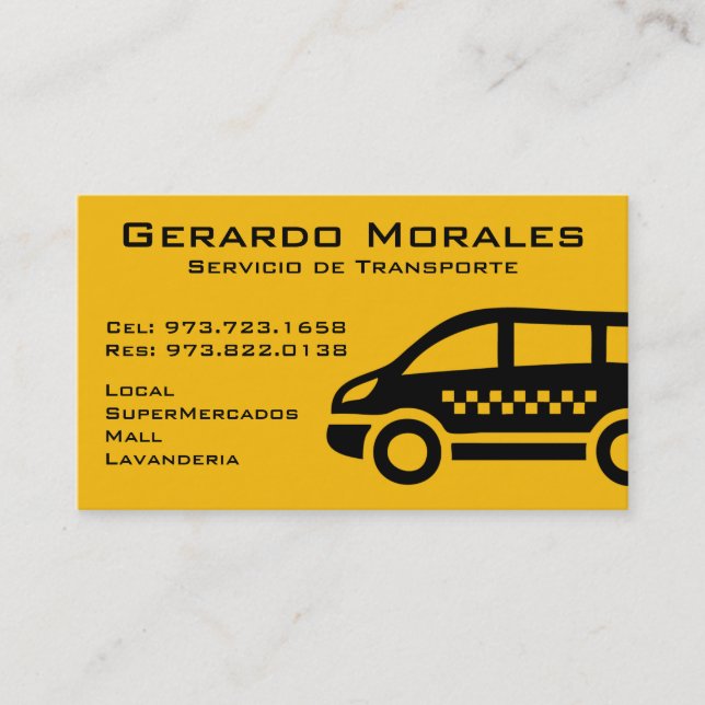 Taxi Business Cards (Front)