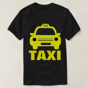 Taxi Cab and Text on Men's Basic Dark T-Shirt