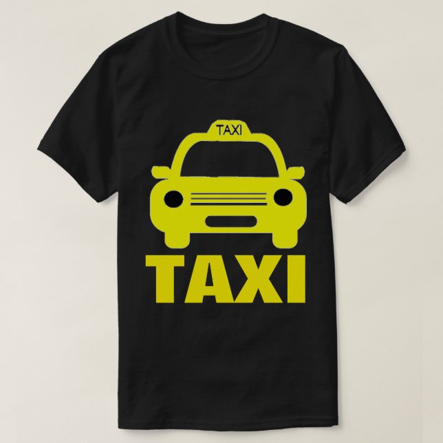 Taxi Cab and Text on Men's Basic Dark T-Shirt (Design Front)