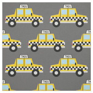 Taxi Cab Cars Cute Kids Vehicles Boys Fabric