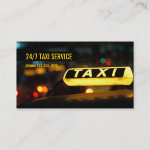 Taxi, Cab, Driver, Transportation Business Card