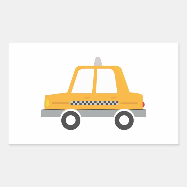 Taxi Cab Rectangular Sticker (Front)