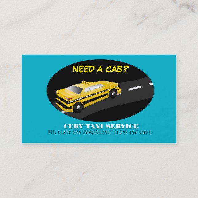 Taxi Cab Service Business Card (Front)