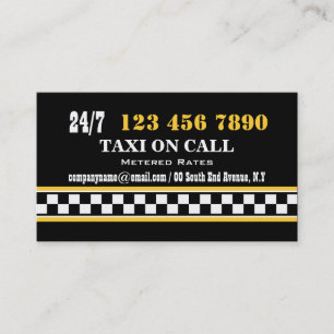 Taxi cab yellow black white #4 business card