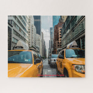 Taxi Cabs of New York.Christmas Greetings Jigsaw Puzzle