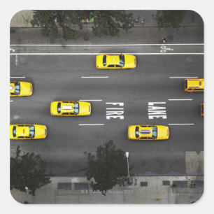 Taxi Cabs Square Sticker