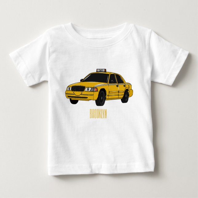 Taxi cartoon illustration baby T-Shirt (Front)