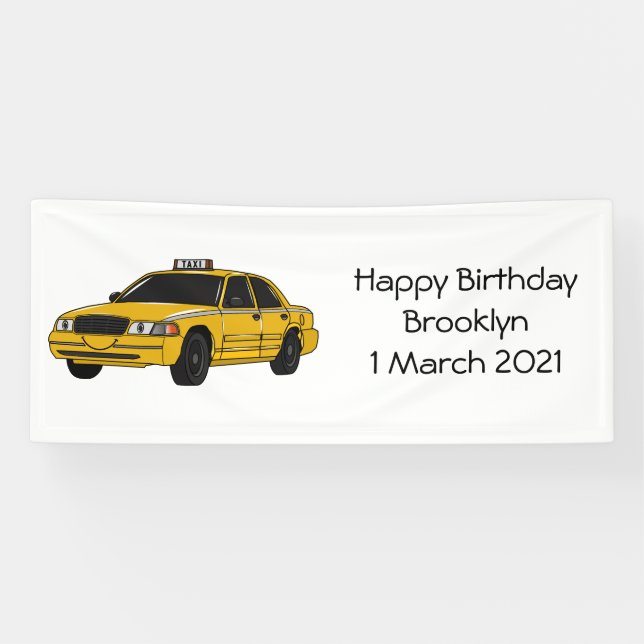 Taxi cartoon illustration banner (Horizontal)
