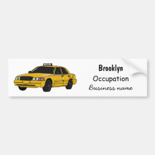 Taxi cartoon illustration bumper sticker