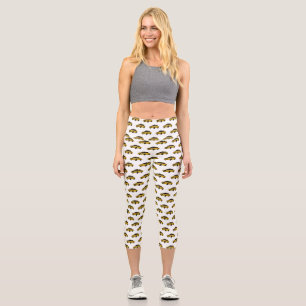 Taxi cartoon illustration capri leggings