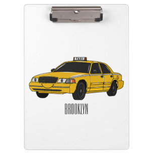 Taxi cartoon illustration clipboard