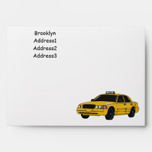 Taxi cartoon illustration envelope