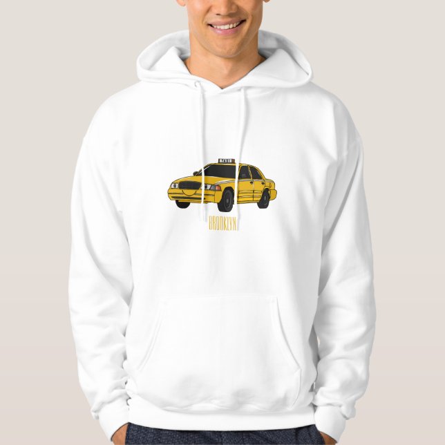 Taxi cartoon illustration hoodie (Front)