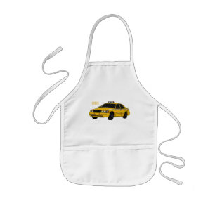 Taxi cartoon illustration kids apron