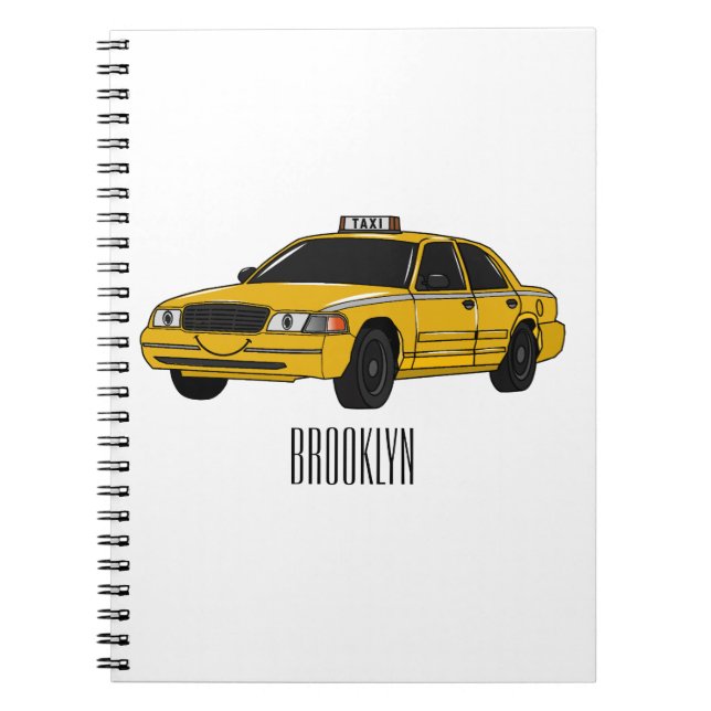 Taxi cartoon illustration notebook (Front)