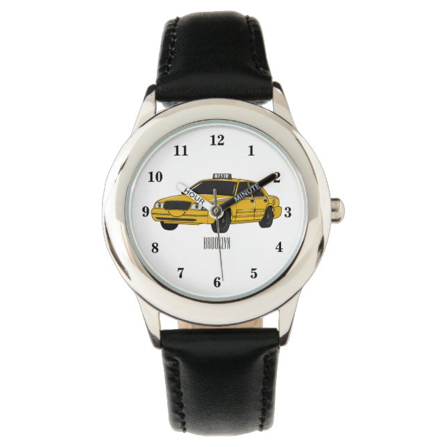 Taxi cartoon illustration watch (Front)