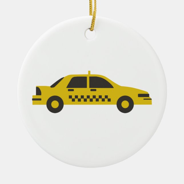 Taxi Ceramic Tree Decoration (Front)