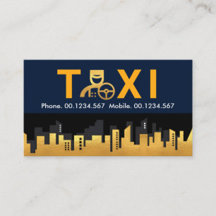 Taxi Chauffeur Gold City Skyline Business Card