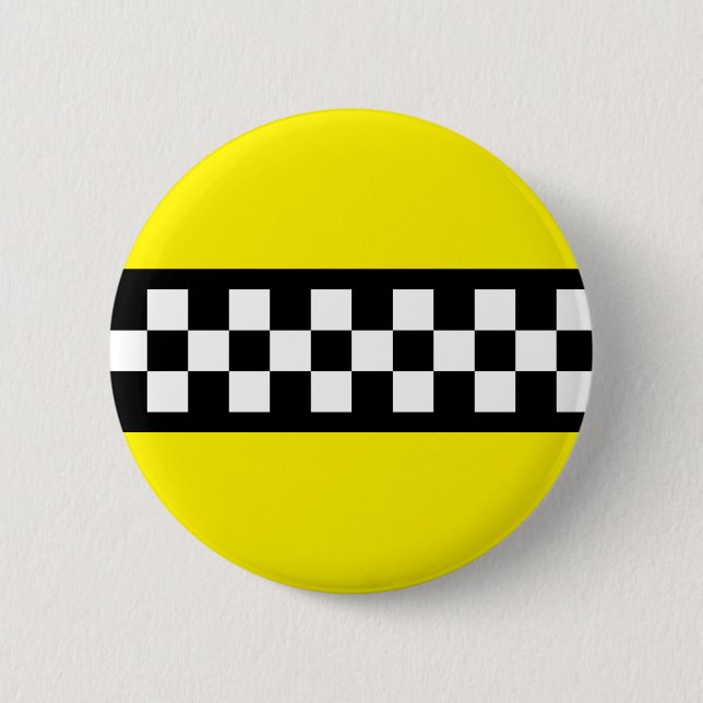 Taxi Check Stripe Pattern 6 Cm Round Badge (Front)