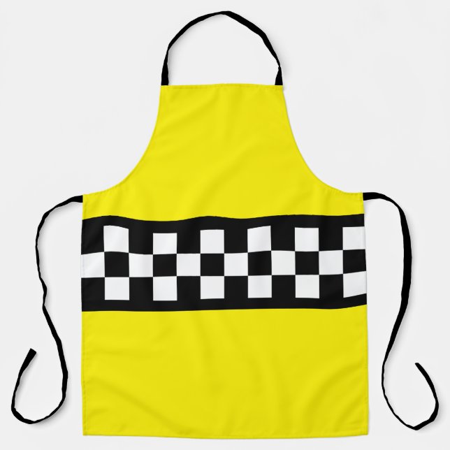 Taxi Check Stripe Pattern Apron (Front)