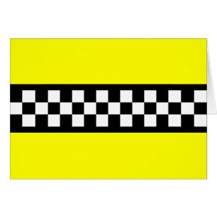 Taxi Check Stripe Pattern Card