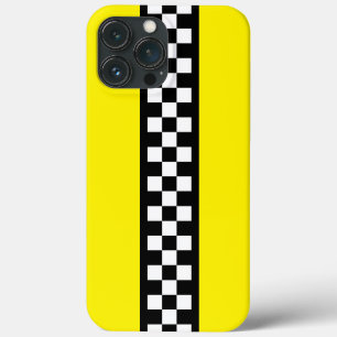 Taxi Check Stripe Pattern iPhone 13 Pro Max Case