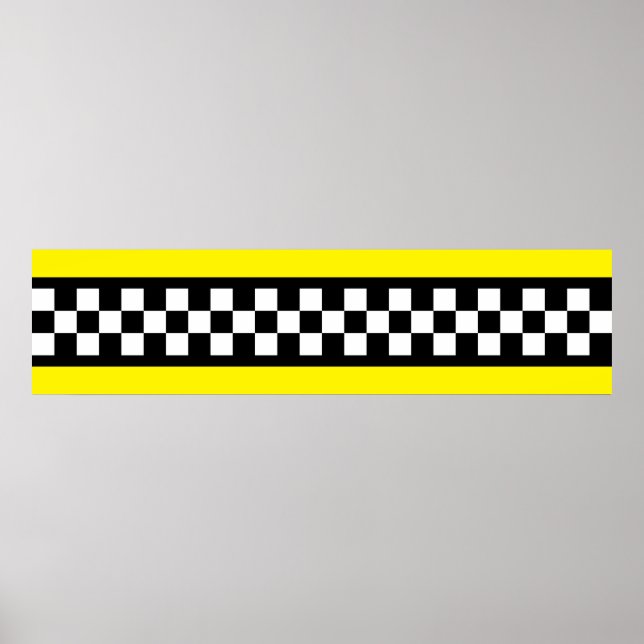 Taxi Check Stripe Pattern Poster (Front)