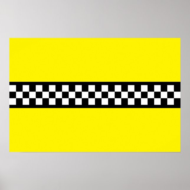 Taxi Check Stripe Pattern Poster (Front)