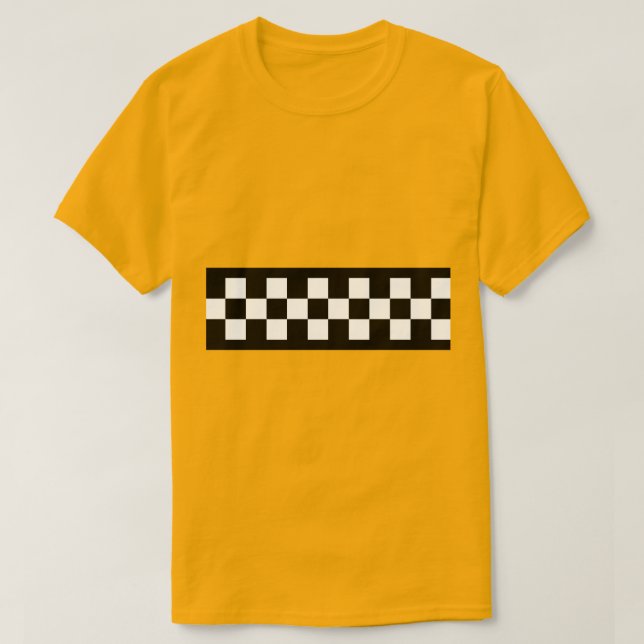 Taxi Check Stripe Pattern T-Shirt (Design Front)