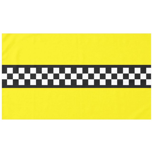 Taxi Check Stripe Pattern Tablecloth (Front (Horizontal))